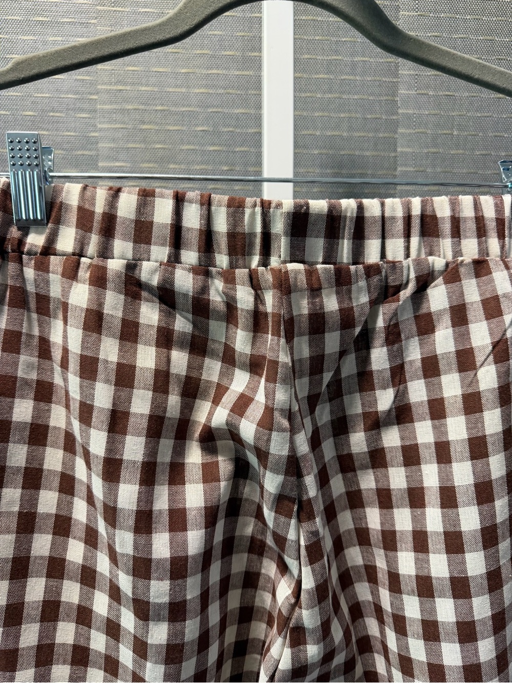 Brown Gingham Wide Leg Palazzo Culottes - Picture 5 of 9